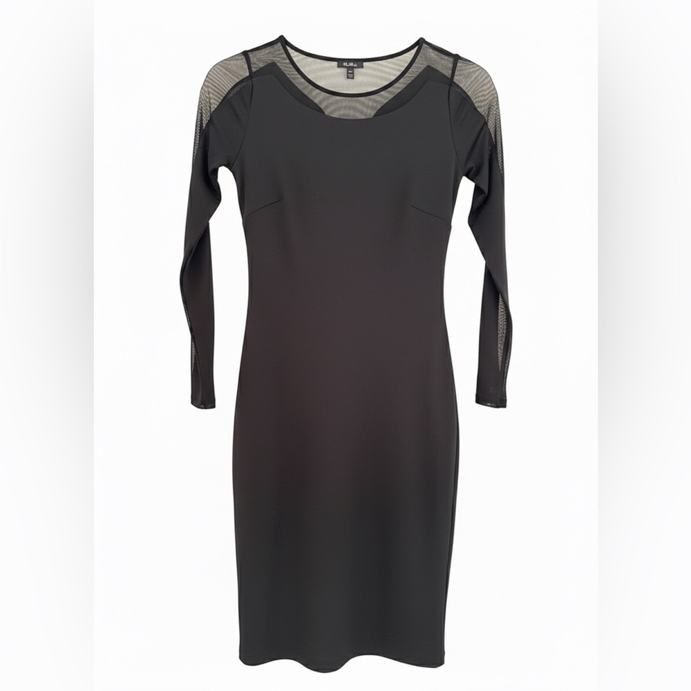 Bailey 44 Black Mesh Sleeve Dress - Picture 3 of 5